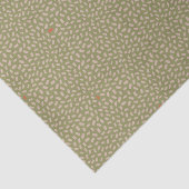 Verspreide Abstracte beige Stippen op Olijfgroen Tissuepapier (Detail)