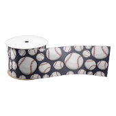 Verspreide baseball Blue Satijnen Lint (Spoel)