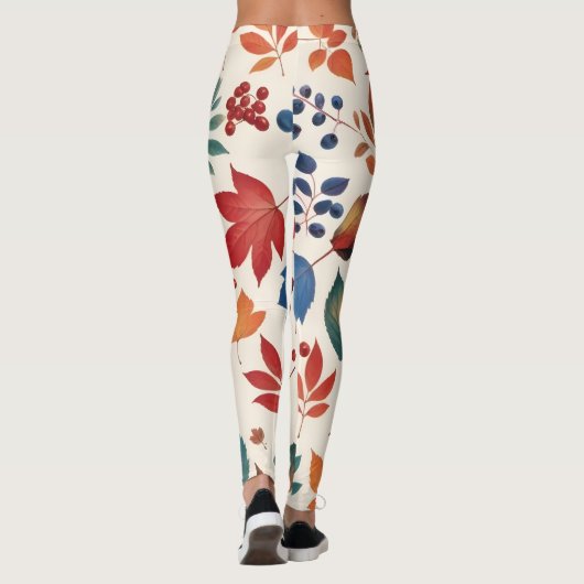 Verspreide bladeren en bessen leggings (Achterkant)