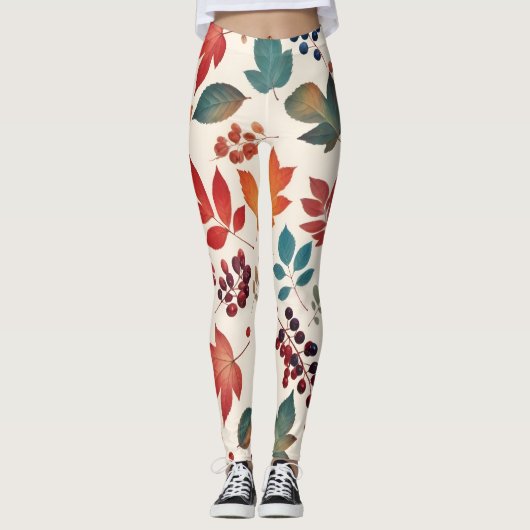 Verspreide bladeren en bessen leggings (Voorkant)