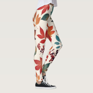 Verspreide bladeren en bessen leggings