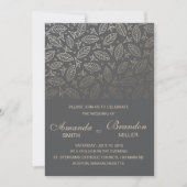 Verspreide bladeren Faux Foil Wedding Invitation C Kaart (Voorkant)