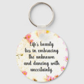  Verspreide Bloemen Inspirerend Quote Sleutelhanger (Voorkant)