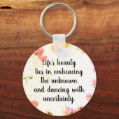  Verspreide Bloemen Inspirerend Quote Sleutelhanger (Voorkant)