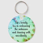 Verspreide Bloemen Inspirerend Quote Sleutelhanger (Voorkant)