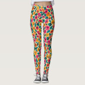 Verspreide Bloemige Liefde Leggings (Voorkant)