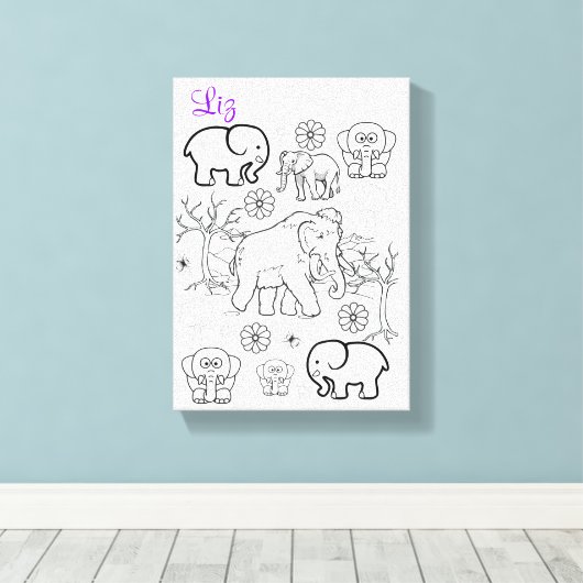 Verspreide canvas Afdrukkleurt lephans (Insitu (Houten vloer))