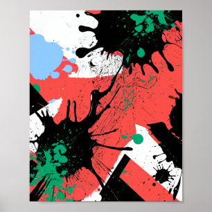 Verspreide chaos van kleuren poster