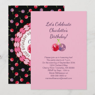 Verspreide Cherries Waterverf Birthday Kaart