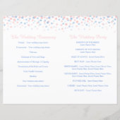 Verspreide confetti stippen roze blauw trouwprogra (Achterkant)