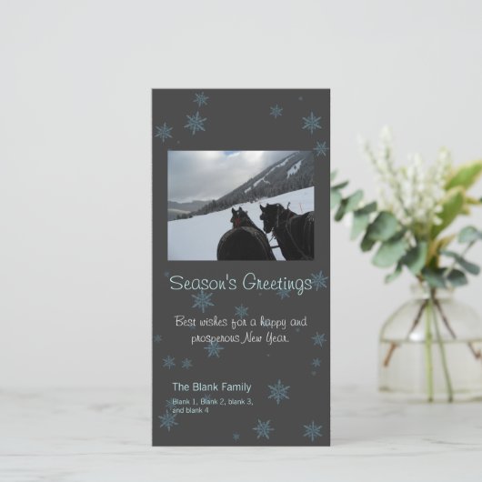 verspreide de fotokaart van de feestdagenkaart (Staand voorkant)