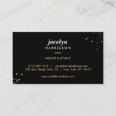 Verspreide Faux Gold Confetti Circle op zwart Visitekaartje (Achterkant)