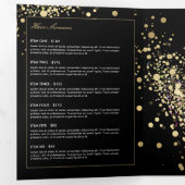 Verspreide Faux Gold Confetti op Black Brochure Drieluik Kaart (Binnenzijde eerst)