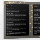 Verspreide Faux Gold Confetti op Grijze Brochure Drieluik Kaart (Binnenzijde eerst)