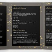 Verspreide Faux Gold Confetti op Grijze Brochure Drieluik Kaart (Binnenkant midden)