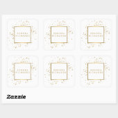 Verspreide Faux Gold Confetti op wit Vierkante Sticker (Vel)