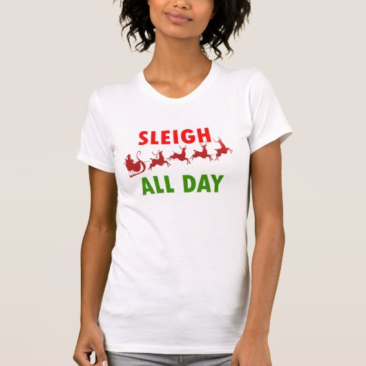 Verspreide feestdag met onze Santa Sleigh de hele  T-shirt (Voorkant)