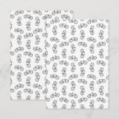 Verspreide fietsen Afdrukpatroon CUSTOM BG COLOR Bedankkaart (Voorkant / Achterkant)