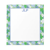 Verspreide Floral Blue- en Groene Blocnote (Voorkant)