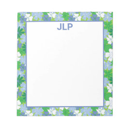 Verspreide Floral Blue- en Groene Blocnote