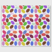 Verspreide gekleurde paaseieren van "Happy Easter" Cadeaupapier (Vlak)