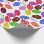 Verspreide gekleurde paaseieren van "Happy Easter" Cadeaupapier (Hoek)