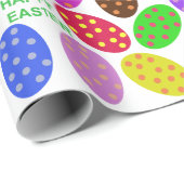 Verspreide gekleurde paaseieren van "Happy Easter" Cadeaupapier (Rol Hoek)