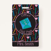 Verspreide gekleurde pennen | Kantoor Hall Pass Ba Badge (Voorkant)