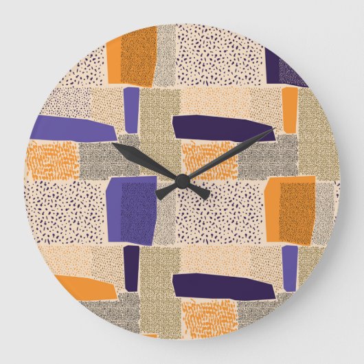 Verspreide geometrische lijnen: Abstracte kunst Grote Klok (Voorkant)