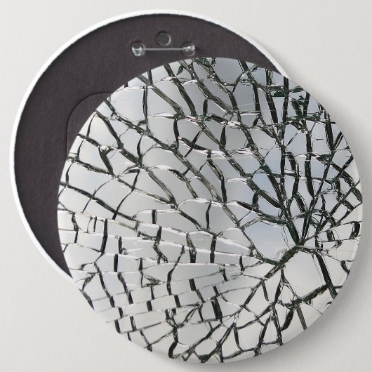 Verspreide glastextuur ronde button 6,0 cm (Voorkant /achterkant)