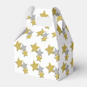 Verspreide gouden en zilveren sterren bedankdoosjes (Voorkant Zijde)