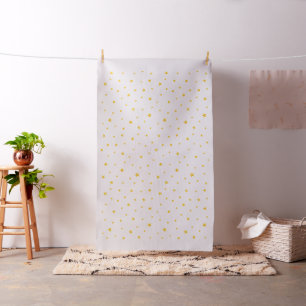 Verspreide Gouden Gele Sterren op Creamy Off White Stof