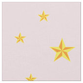 Verspreide Gouden Gele Sterren op Lichtroze Stof (Close Up)