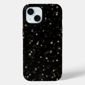 Verspreide gouden sterren op zwart Case-Mate iPhone case (Achterkant)