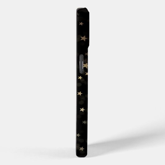 Verspreide gouden sterren op zwart Case-Mate iPhone case (Achterkant / Rechts)
