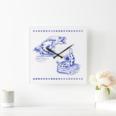 Verspreide handdoeken Kitty Cat Badkamer Toile Loo Vierkante Klok (Huis)