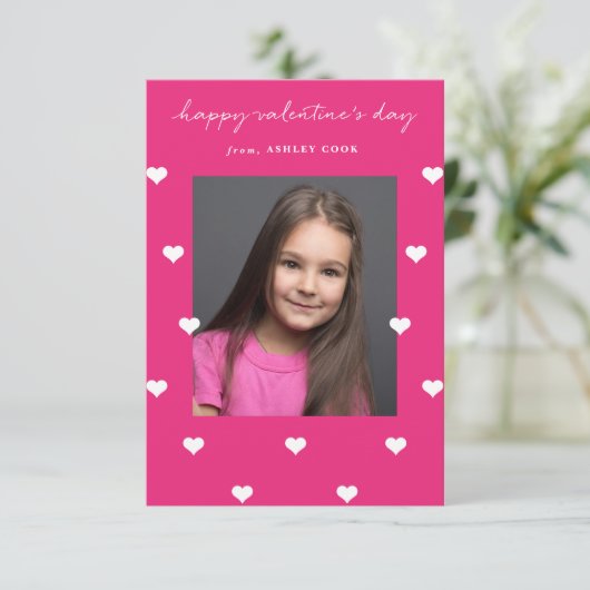 Verspreide harten Classroom Valentijn Kaart (Staand voorkant)