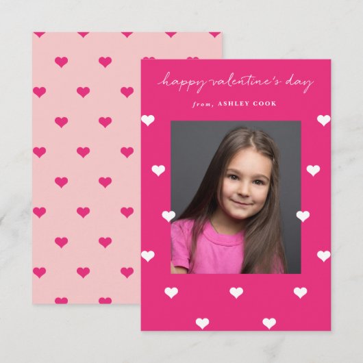 Verspreide harten Classroom Valentijn Kaart (Voorkant / Achterkant)