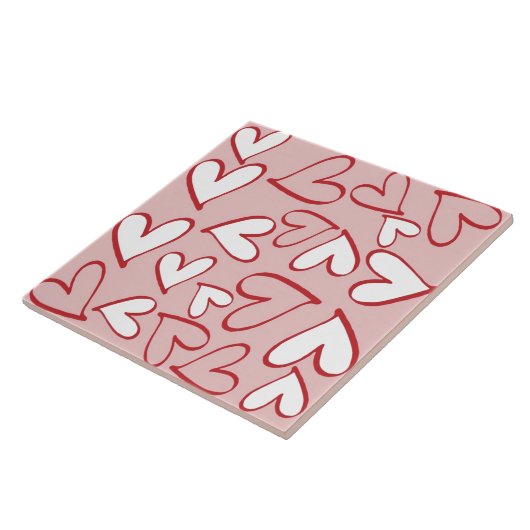 Verspreide harten Keramische Tegel Tegeltje (Zijkant)