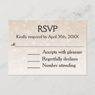 Verspreide Harten Licht Taupe Ombre Huwelijk RSVP Kaartje