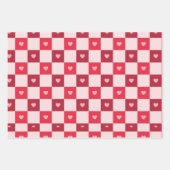 Verspreide harten, XOXO-kusjes, dambordharten Inpakpapier Vel (Voorkant 3)