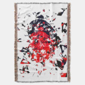 Verspreide Heart Versie 2 Rood en Zwart Deken (Voorkant Verticaal)