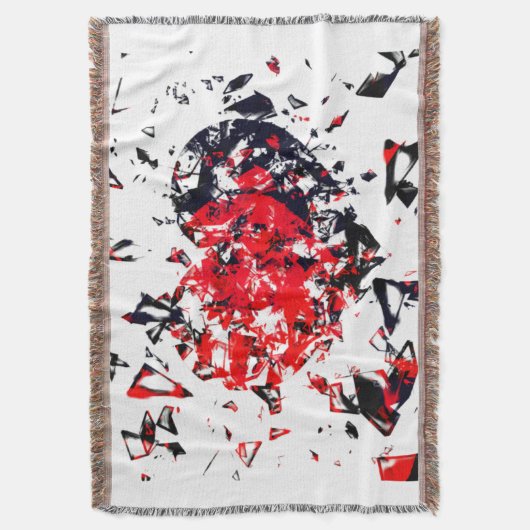 Verspreide Heart Versie 2 Rood en Zwart Deken (Voorkant Verticaal)