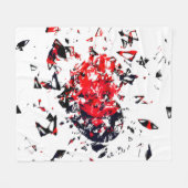 Verspreide Heart Versie 2 Rood en Zwart Fleece Deken (Voorkant (Horizontaal))