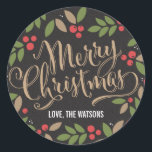Verspreide Holly Christmas Holiday Sticker<br><div class="desc">Onze moderne en gepersonaliseerde stickers kunnen worden gebruikt als envelopzegels,  cadeaubonnen,  favoriete labels,  etiketten van objecten en nog veel meer. De mogelijkheden zijn eindeloos,  dus ga door en gebruik ze creatief.</div>