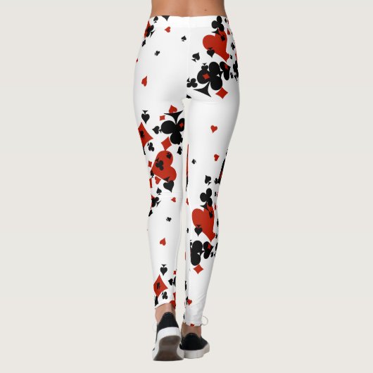 Verspreide kaartsuites leggings (Achterkant)