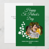 Verspreide Klaver Vorm Foto St. Patrick's Dag Feestdagenkaart (Voorkant / Achterkant)