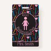 Verspreide kleurenpenningles, draagtas voor draagt badge (Voorkant)