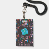 Verspreide Kleurpotloden | Kantoor Hall Pass Badge (Voorzijde met lanyard)