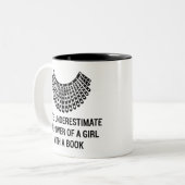Verspreide kraag RBG, Ruth Bader GINSBURG feminism Tweekleurige Koffiemok (Voorkant links)